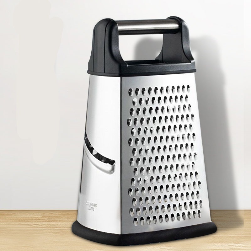 Cheese Grater Box - Stainless Steel Four-side Grater with Container