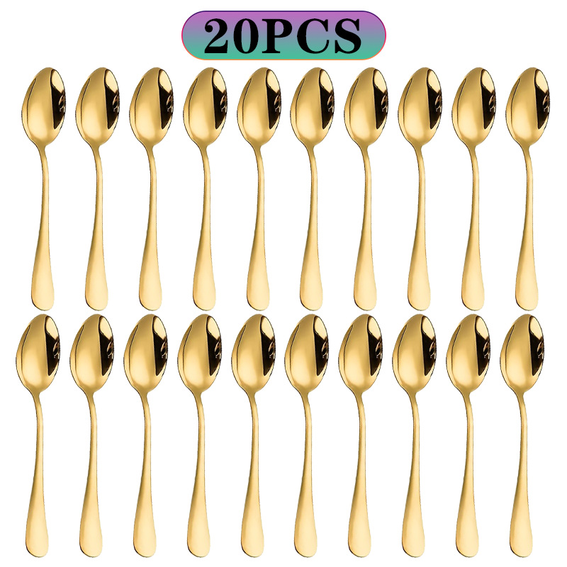 Kitchen Gadgets Gold - 6/10/20Pcs Stainless Steel Small Gold Spoons