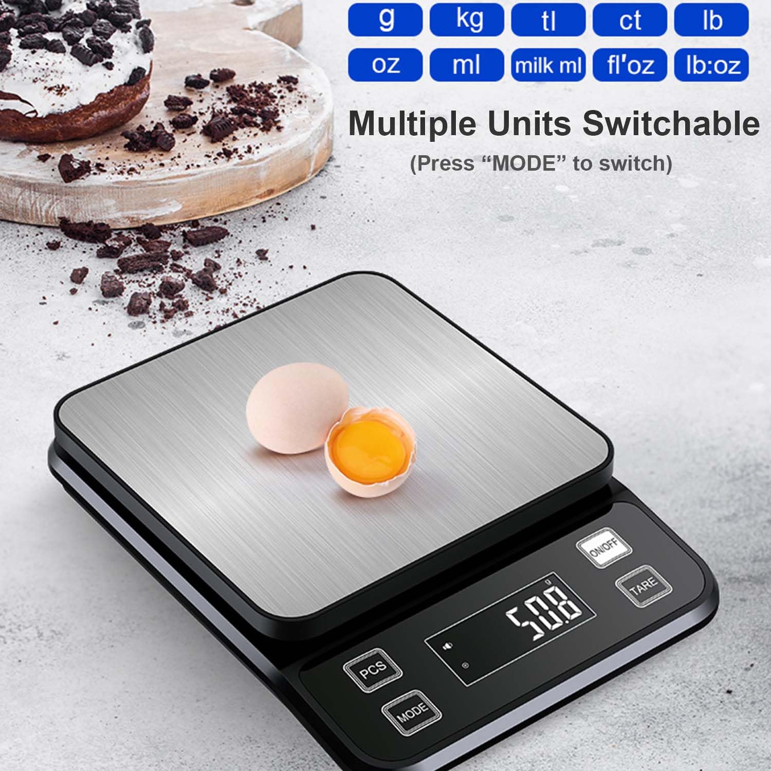 Digital Kitchen Scale - 2026 New Waterproof Digital Kitchen Scale