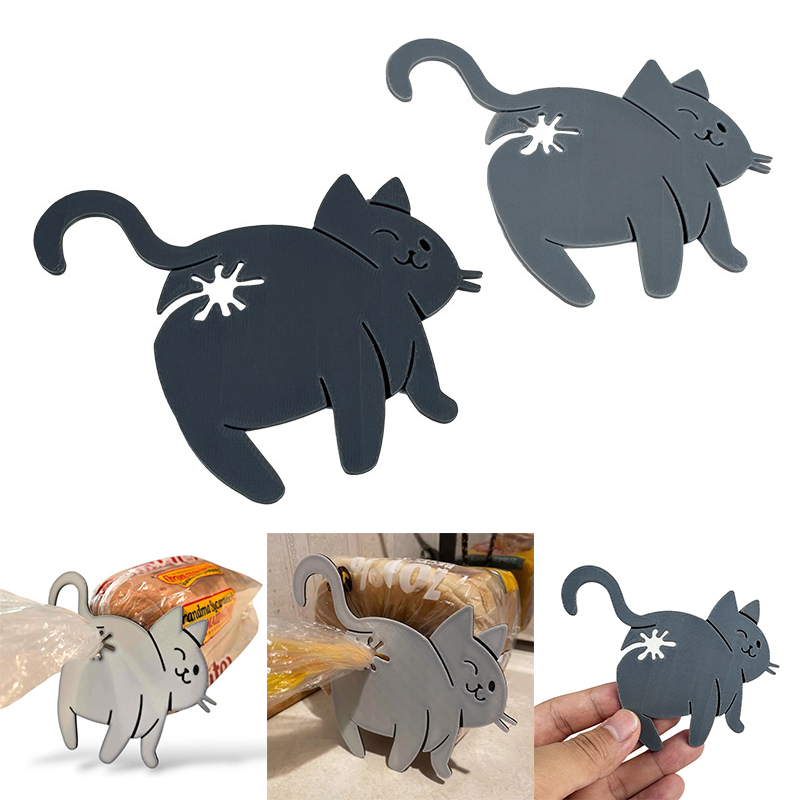 Kitchen Gadgets To 3D Print - 2pcs Funny Cat Butt Bag Clip,