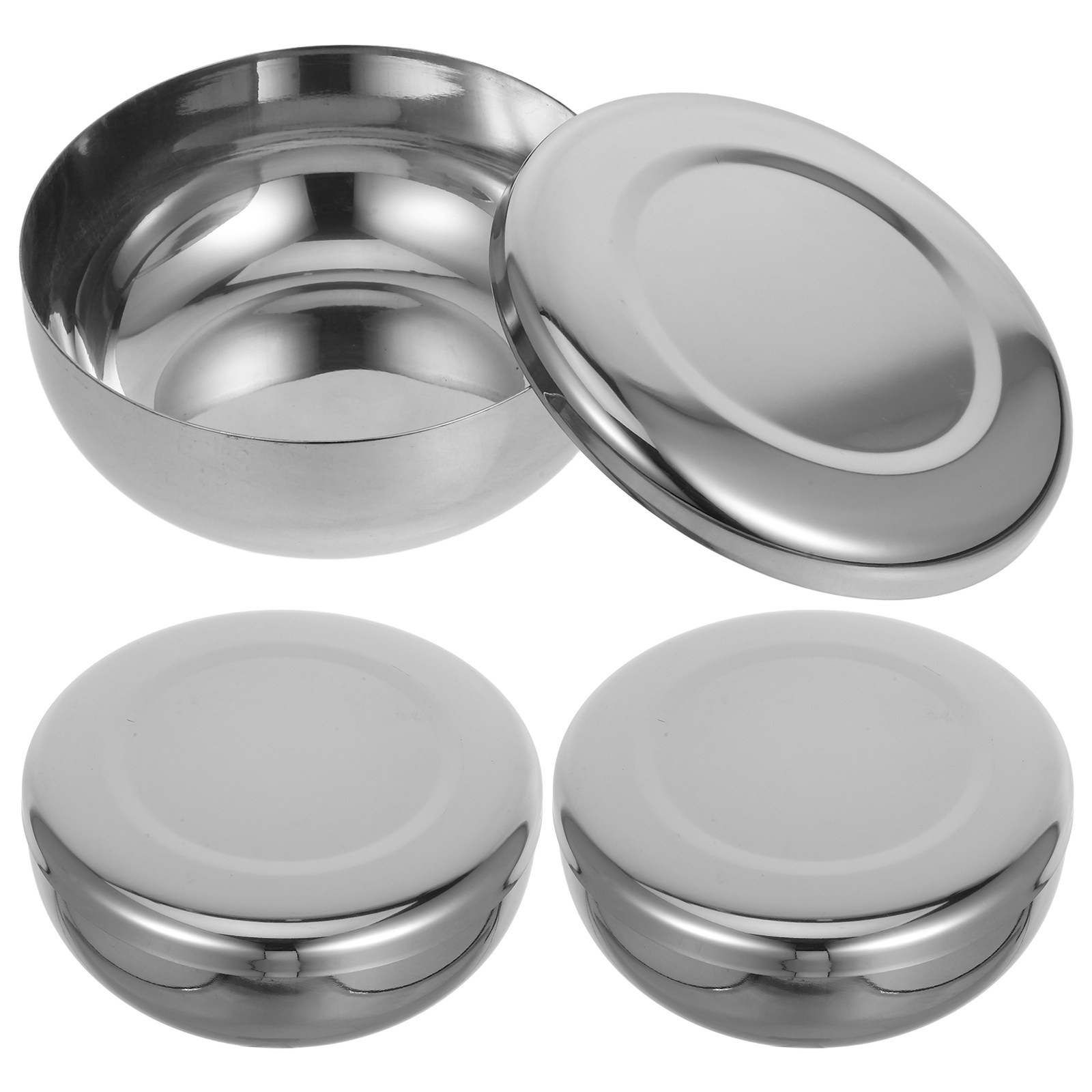 Kitchen Gadgets Gold - 3Pcs Stainless Steel Rice Bowls Smooth
