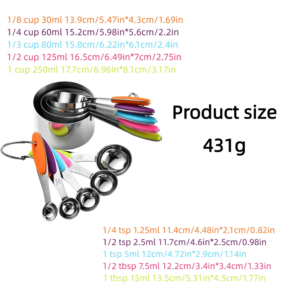 5/10Pcs Stainless Steel Measur - Kitchen Gadgets Sale ulasan dan harga