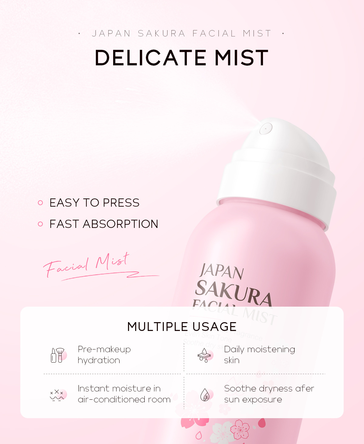 LAIKOU Sakura Facial Mist Brig - Oil Mister Spray Bottle ulasan dan harga