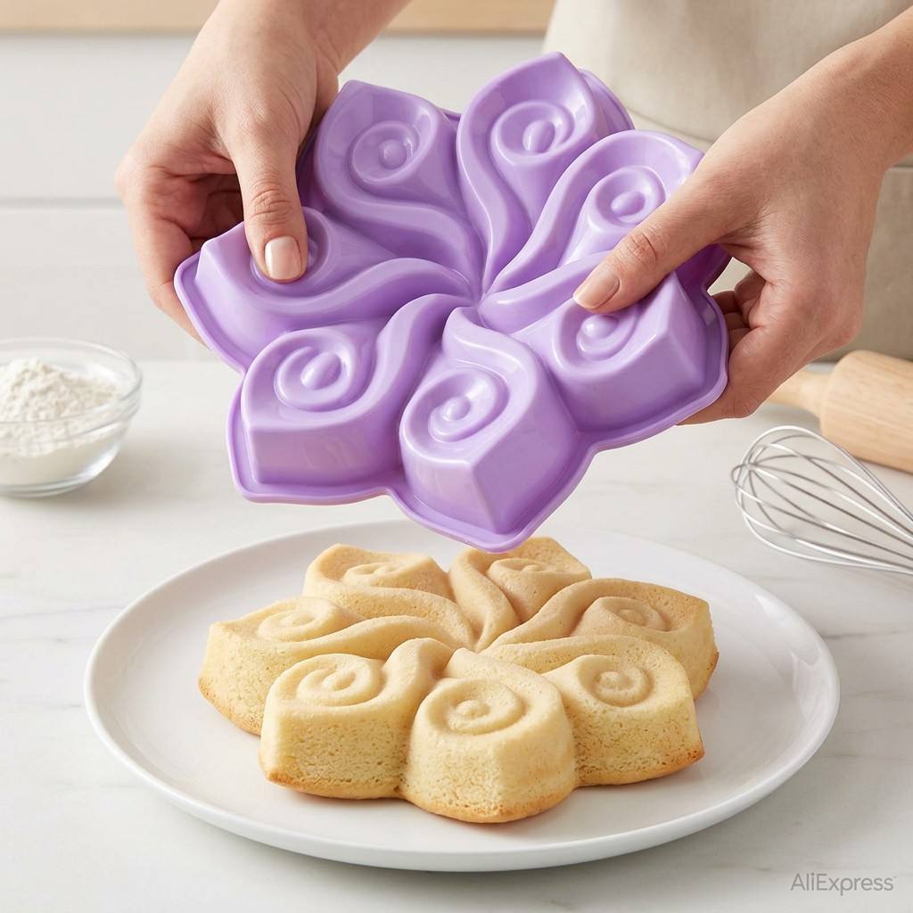 Large Flower Silicone Cake Mol - Kitchen Gadgets Worth Buying ulasan dan harga
