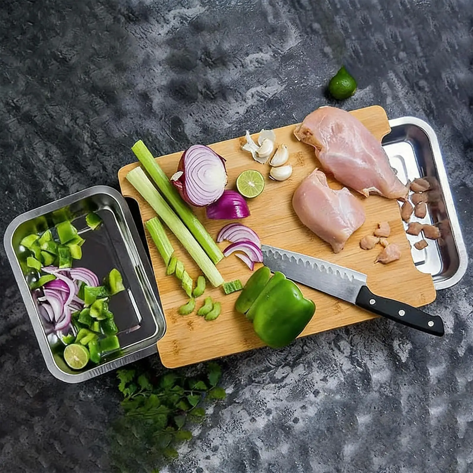 Kitchen Eco-friendly Bamboo Cu - Bamboo Cutting Board ulasan dan harga
