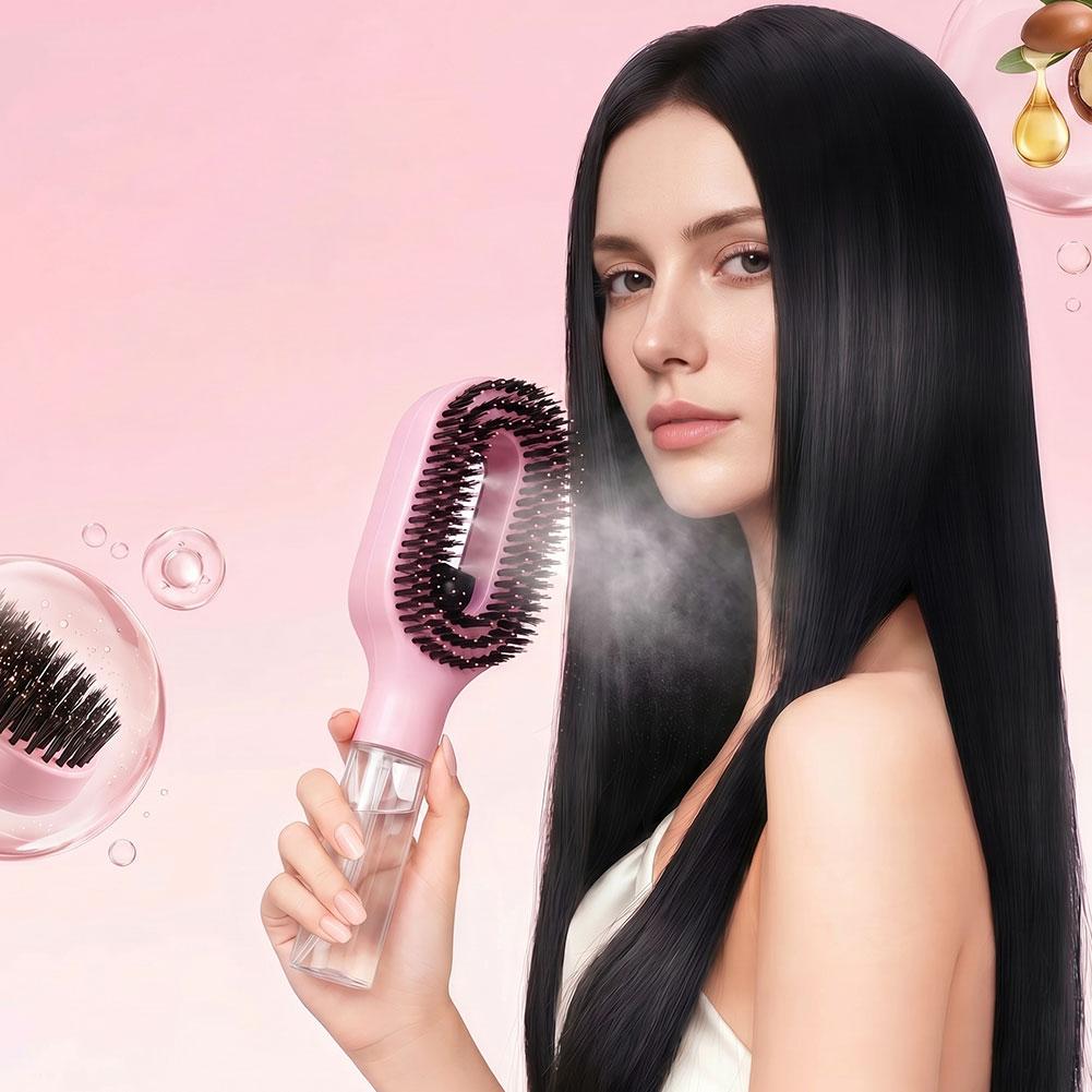 2 in 1 Spray Hair Brush Detang - Oil Mister Spray Bottle ulasan dan harga