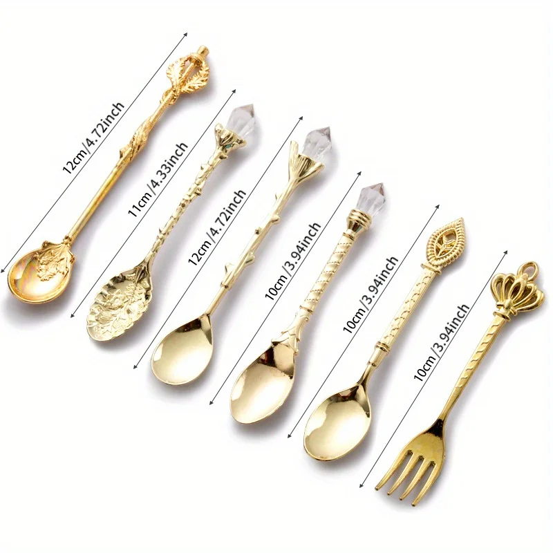 6pcs Vintage Spoons Fork Royal - Kitchen Gadgets Gold ulasan dan harga